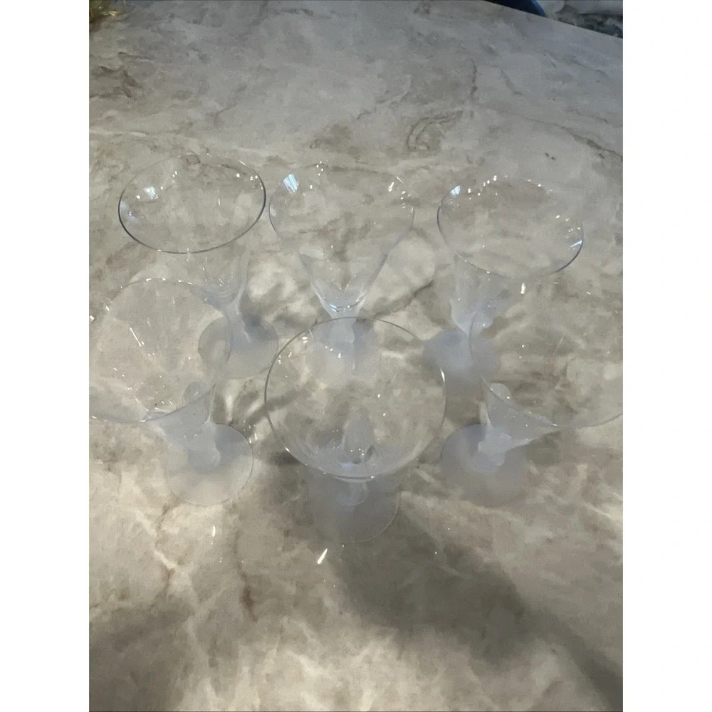 Set Of 6 Sasaki Crystal Wings Clear 7 3/4"Cordial Glasses Frosted Dove Bird New! - Picture 4 of 7